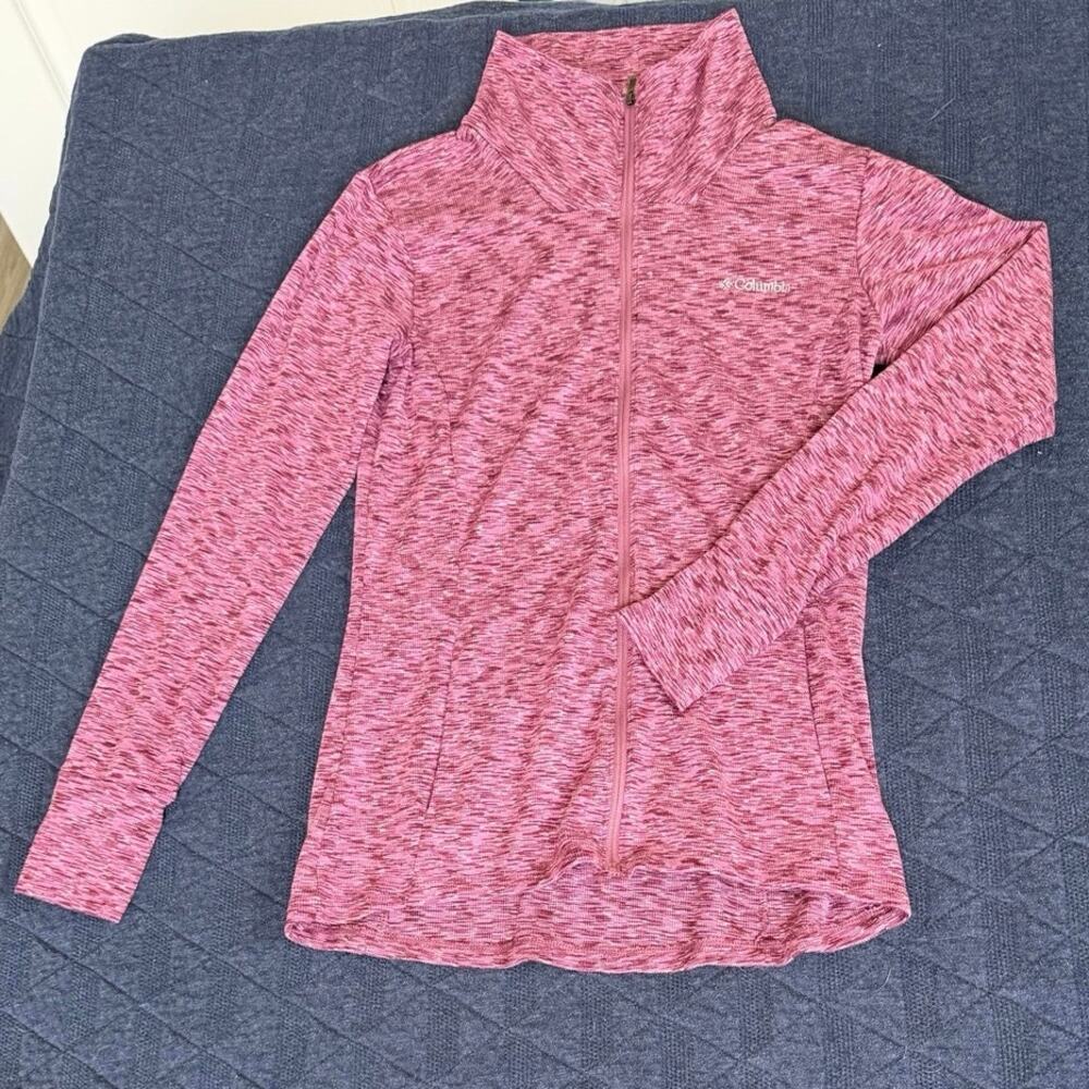 Columbia Women’s M Pink Space Dye Full Zip Stretch Active Jacket XK0793